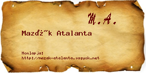 Mazák Atalanta névjegykártya